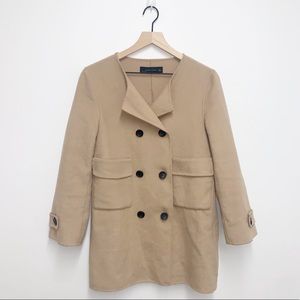 Zara Trench Tan Coat Size Small